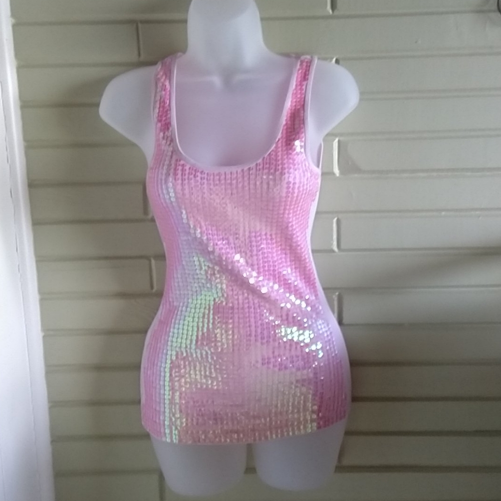 Light pink sequins top